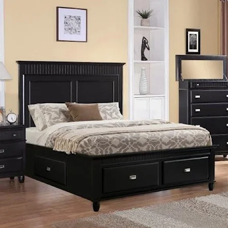 Queen Panel Bed with Storage Drawers